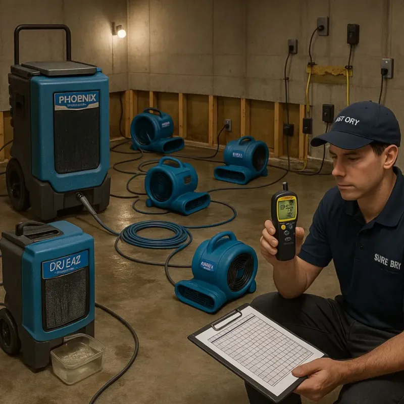 Structural Drying and Dehumidification process in Eastland County, TX
